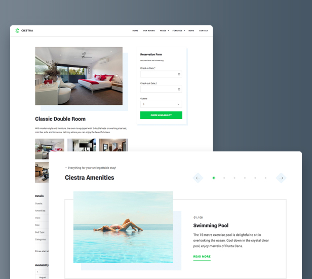 Hotel Booking WordPress Theme – Ciestra