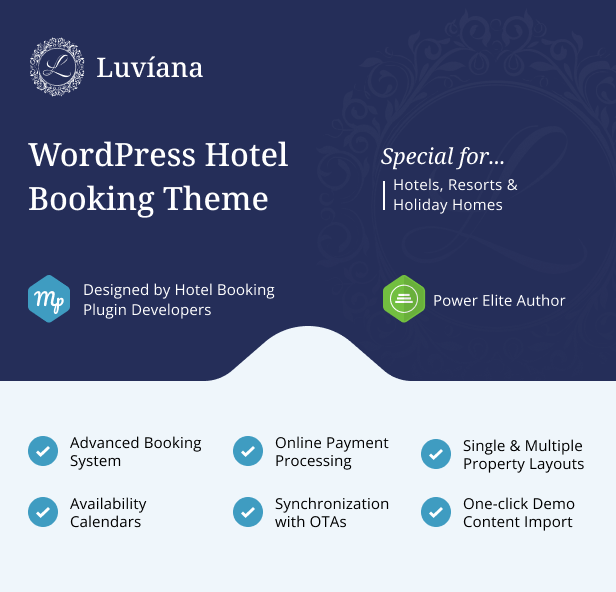 Hotel Booking WordPress Theme - Luviana - 1